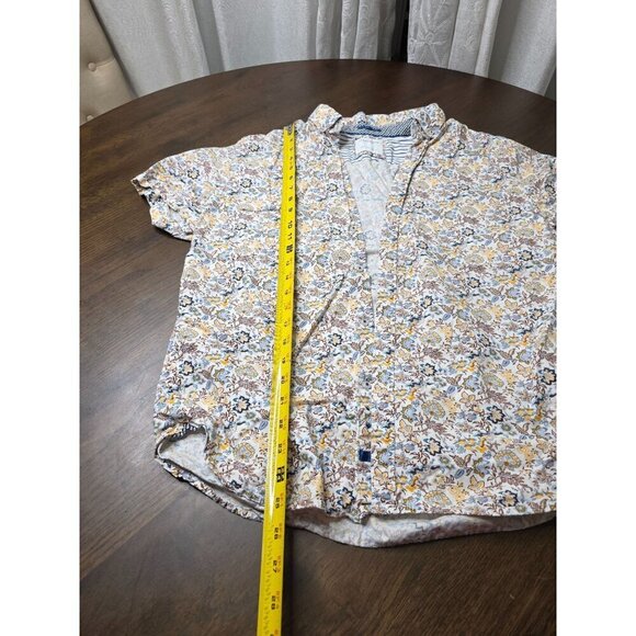 Denim & Flower Mens Floral Short Sleeve Button-Up Shirt L - Picture 4 of 9